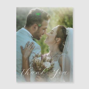 Elegant Script Thank You Wedding Magnetic Card