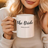Elegant Script The Bride Personalized Wedding Wine