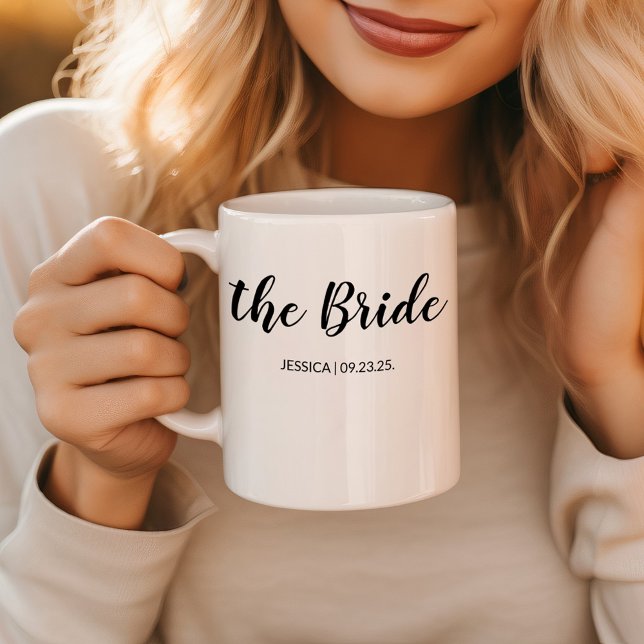 Elegant Script The Bride Personalized Wedding Wine Coffee Mug (Creator Uploaded)