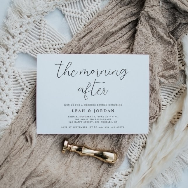 Elegant Script The Morning After Wedding Brunch Invitation (Creator Uploaded)