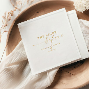 Elegant Script The Night Before Wedding Gold Foil Napkins
