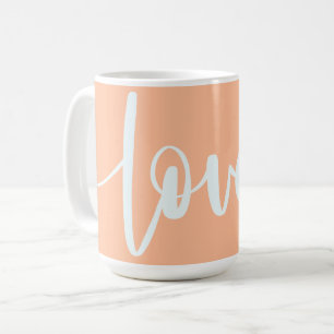 Elegant script topography light orange peachy LOVE Coffee Mug