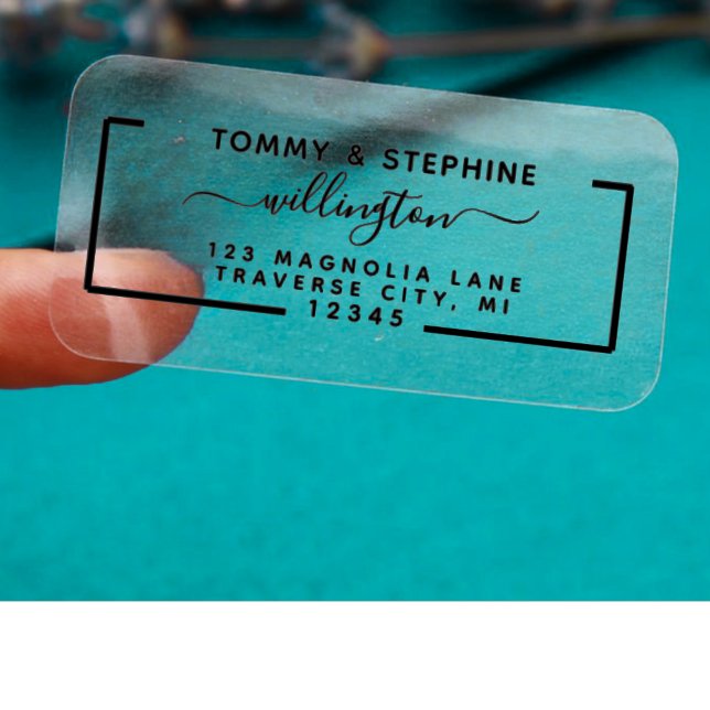 Elegant Script transparent Return address Label (Creator Uploaded)