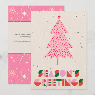 Elegant Script Tree Non Photo Watercolor Christmas Holiday Card
