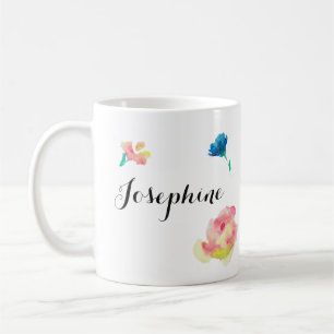 Elegant Script type, boho waterpaint flowers Coffee Mug