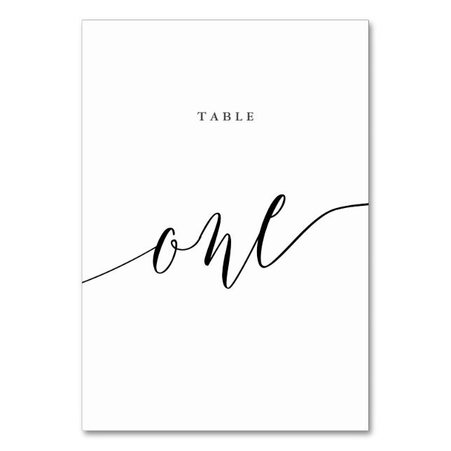 Elegant Script Typography 1 Table Number (Back)