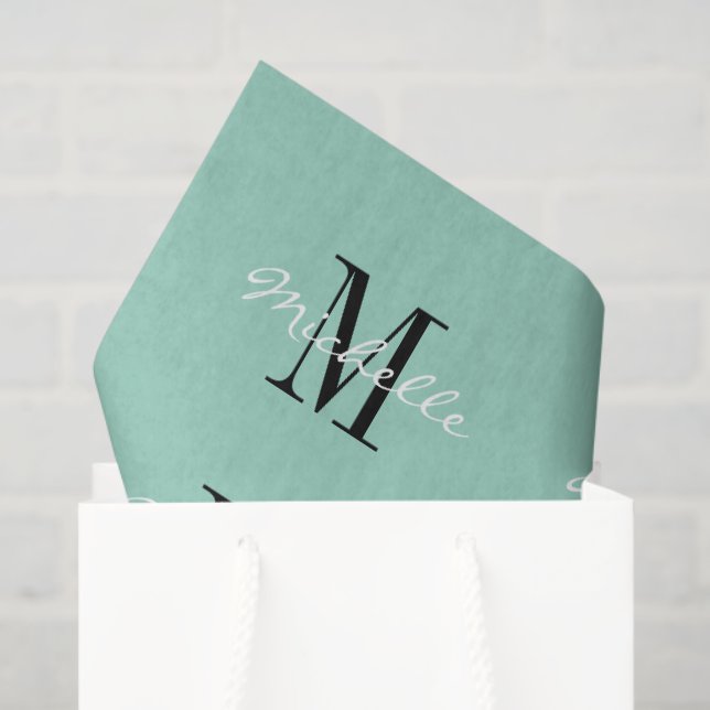 Elegant script typography custom colour monogram tissue paper (Gift Bag)