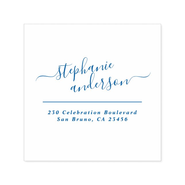 Elegant Script Typography Custom Return Address Self-inking Stamp (Design)