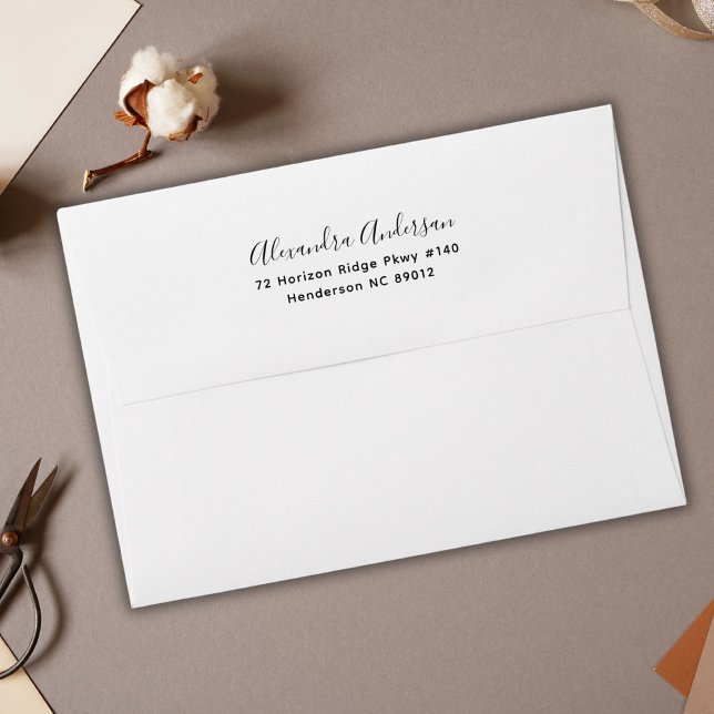 Elegant Script Typography Gold Return Address Envelope (Elegant Script Typography Gold Return Address Envelope)