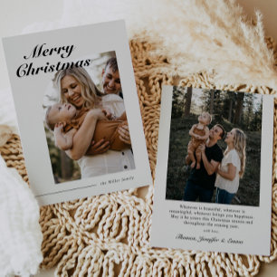 Elegant Script Typography Half Arch Photo Holiday Card