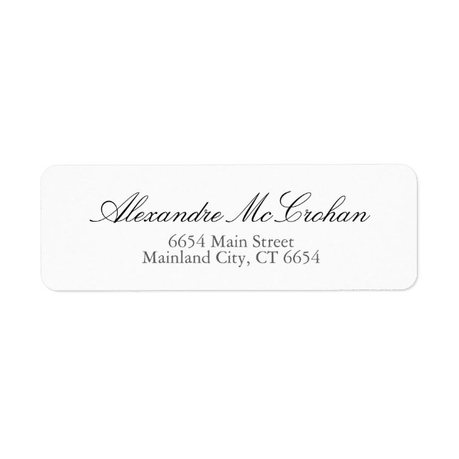 Elegant Script Typography Return Address Label (Front)