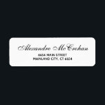 Elegant Script Typography Return Address Label<br><div class="desc">Elegant Script Typography Return Address Label. For further customization,  please click the "Customize it" button and use our design tool to modify this template.</div>