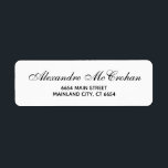 Elegant Script Typography Return Address Label<br><div class="desc">Elegant Script Typography Return Address Label. For further customization,  please click the "Customize it" button and use our design tool to modify this template.</div>