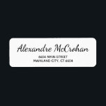 Elegant Script Typography Return Address Label<br><div class="desc">Elegant Script Typography Return Address Label. For further customization,  please click the "Customize it" button and use our design tool to modify this template.</div>