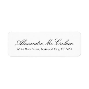 Elegant Script Typography Return Address Label