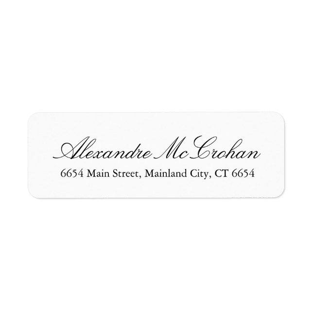 Elegant Script Typography Return Address Label (Front)