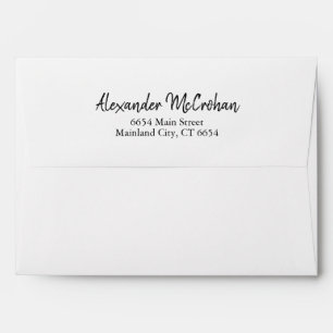 Elegant Script Typography Return Address Mailing Envelope