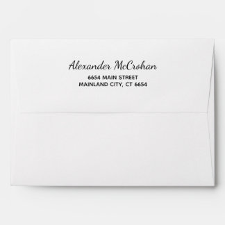 Elegant Script Typography Return Address Mailing Envelope