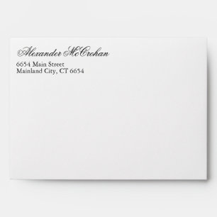 Elegant Script Typography Return Address Mailing Envelope