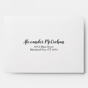 Elegant Script Typography Return Address Mailing Envelope