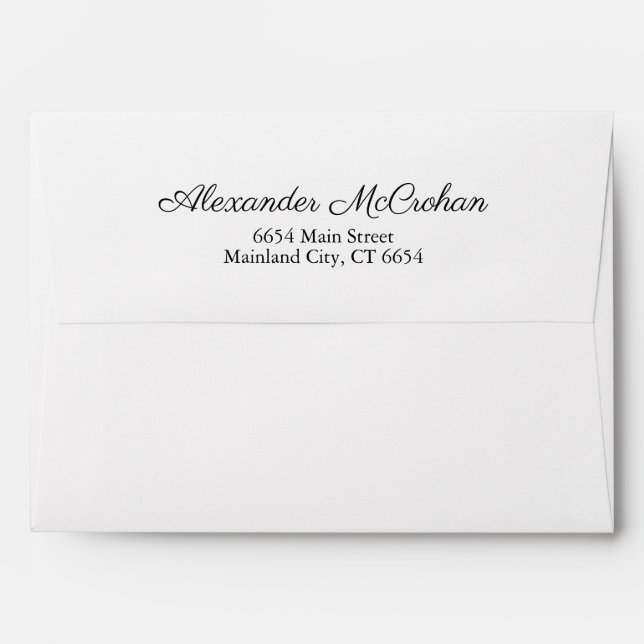 Elegant Script Typography Return Address Mailing Envelope (Back (Top Flap))