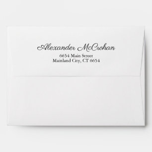 Elegant Script Typography Return Address Mailing Envelope