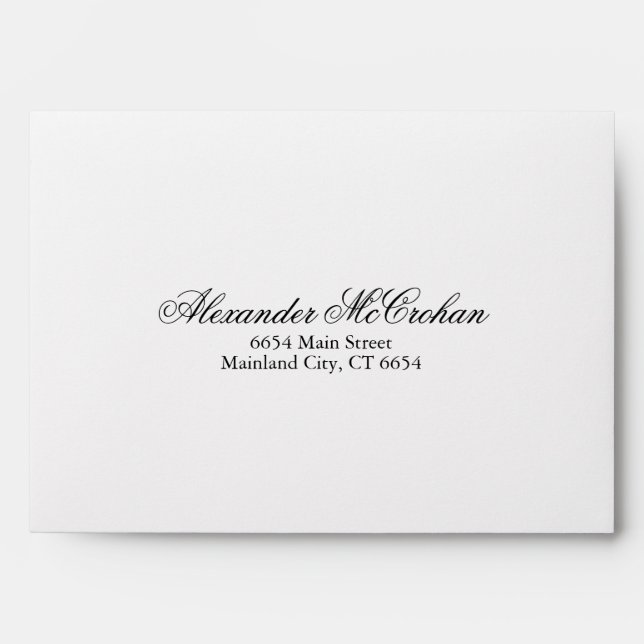 Elegant Script Typography Return Address Mailing Envelope (Front)