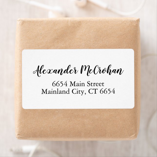Elegant Script Typography Shipping Address Label (Insitu)