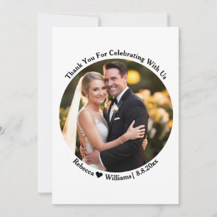 Elegant Script typography thank you wedding photo