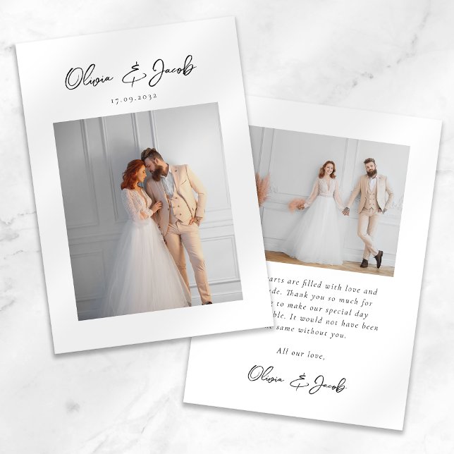 Elegant Script Typography Wedding Thank You Card (Creator Uploaded)