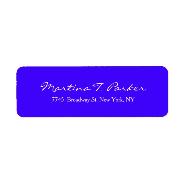 Élégant Script Ultramarine Bleu Unique Feminine (Devant)