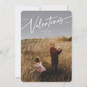 Elegant Script Valentine's Day Flat Photo Card