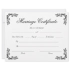 Elegant Script Vintage Corner Marriage Certificate