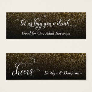 Elegant Script w/ Gold & Black Ombre Drink Tickets