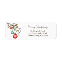 Elegant Script Watercolor Ornaments Christmas