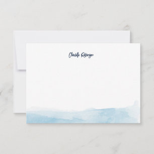 Elegant Script Watercolor Personalized Card