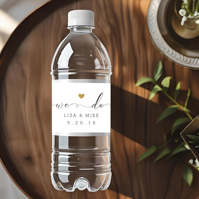 Elegant Script We Do Wedding Water Bottle Labels (Creator Uploaded)
