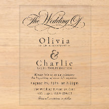 Elegant Script Wedding Acrylic Invitation