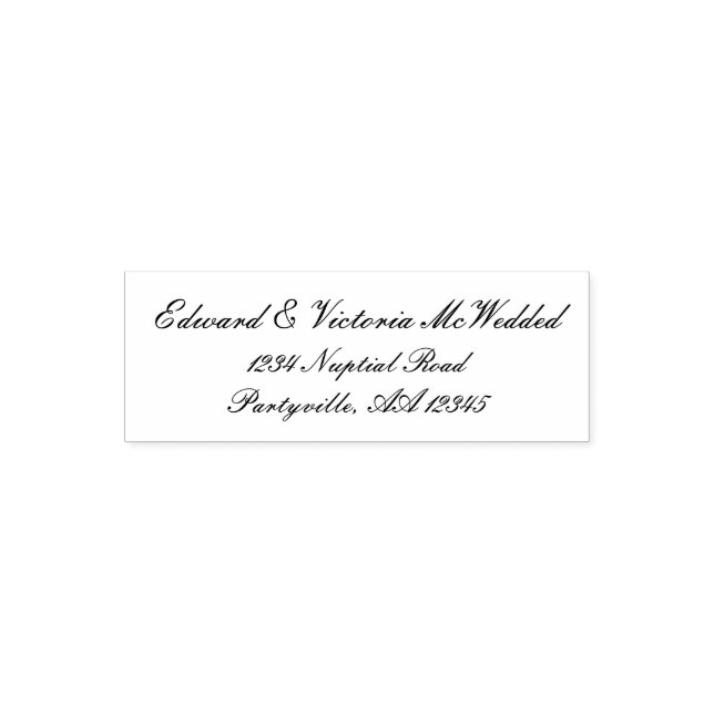 Elegant Script Wedding Address Self-inking Stamp (Design)
