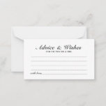 Elegant Script Wedding Advice and Wishes Card<br><div class="desc">Add a personal touch to your wedding with an elegant wedding advice and wishes card. This advice card features title in black elegant calligraphy font style and details in black classic serif font style on white background. Perfect for wedding, baby shower, birthday party, bridal shower, bachelorette party and any special...</div>