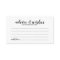 Elegant Script Wedding Advice and Wishes Card