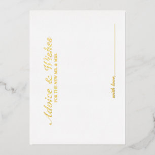 Elegant Script Wedding Advice and Wishes Gold