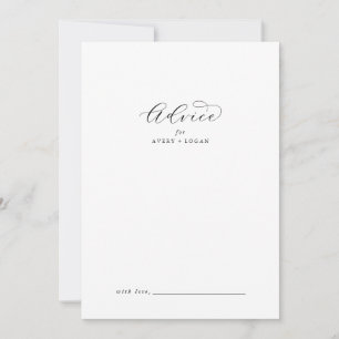 Elegant Script Wedding Advice Card