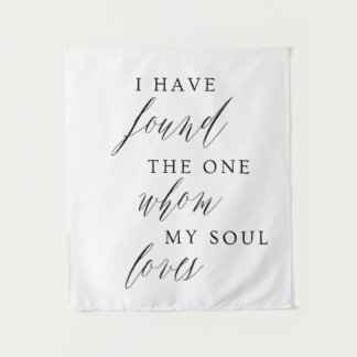 Elegant Script Wedding Backdrop Tapestry