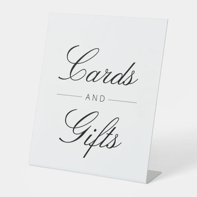elegant script wedding cards and gifts sign (Front)