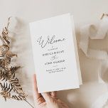 Elegant Script Wedding Ceremony BiFold Program<br><div class="desc">Classic BnW wedding collection,  this customizable Ceremony program card,  features a sweeping script calligraphy text paired with a classy serif font in black. Background & text colours can be changed to match any colour theme. Matching items available.</div>