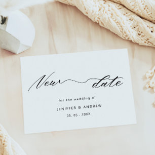 Elegant Script Wedding Change The Date Postcard