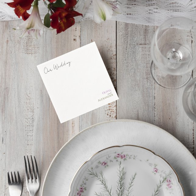 Elegant Script Wedding Cocktail Napkins (Creator Uploaded)