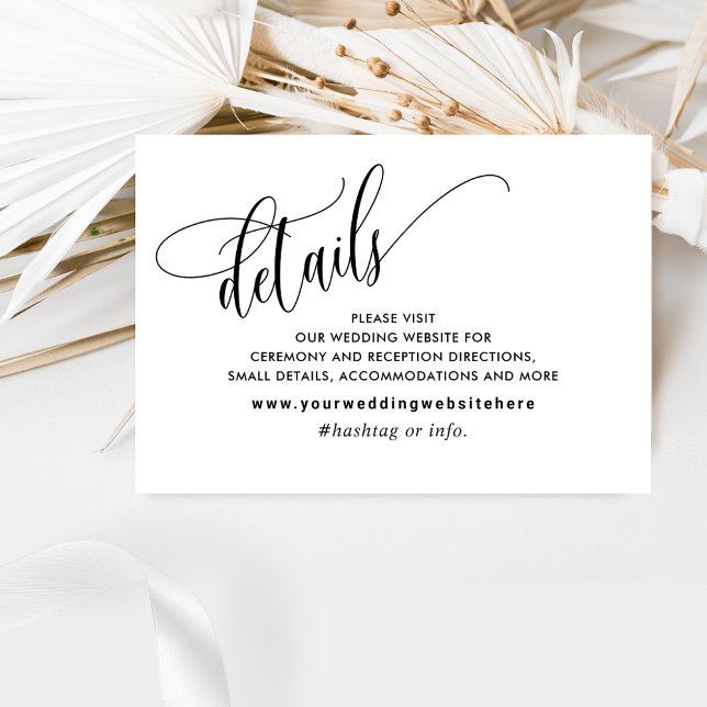 Elegant Script Wedding Details/ Website Enclosure RSVP Card (Creator Uploaded)