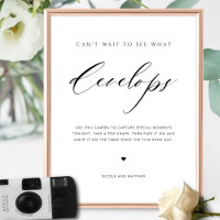 Elegant Script Wedding Disposable Camera Sign